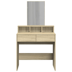 vidaXL Dressing Table with Mirror Sonoma Oak 80x41x144.5 cm 4