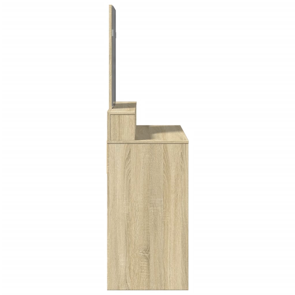vidaXL Dressing Table with Mirror Sonoma Oak 80x41x144.5 cm 5
