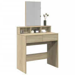 vidaXL Dressing Table with Mirror Sonoma Oak 80x41x144.5 cm 1