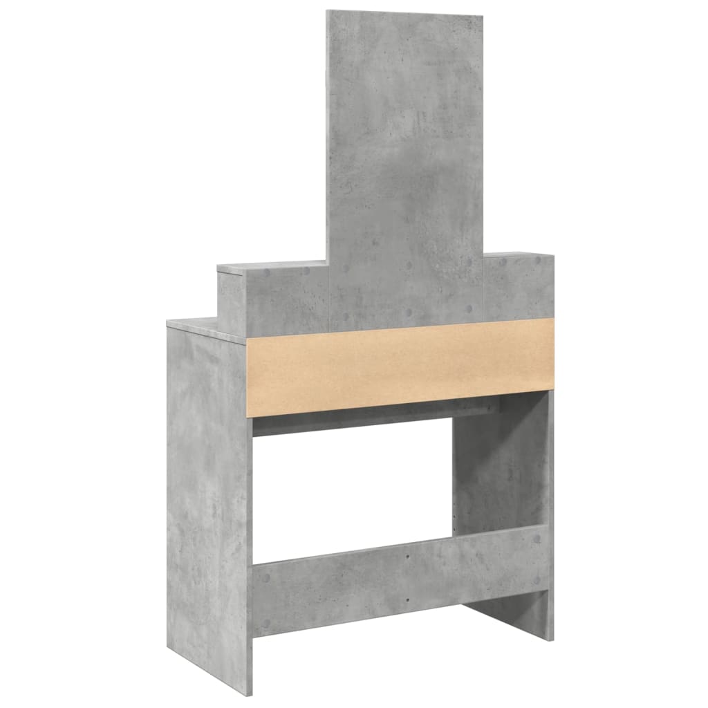 vidaXL Dressing Table with Mirror Concrete Grey 80x41x144.5 cm 6