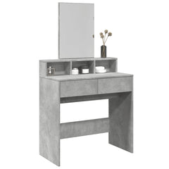 vidaXL Dressing Table with Mirror Concrete Grey 80x41x144.5 cm 1