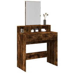 vidaXL Dressing Table with Mirror Smoked Oak 80x41x144.5 cm 1
