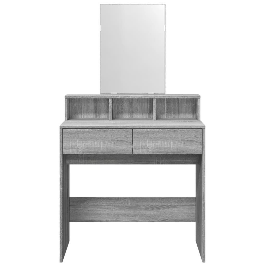 vidaXL Dressing Table with Mirror Grey Sonoma 80x41x144.5 cm 4