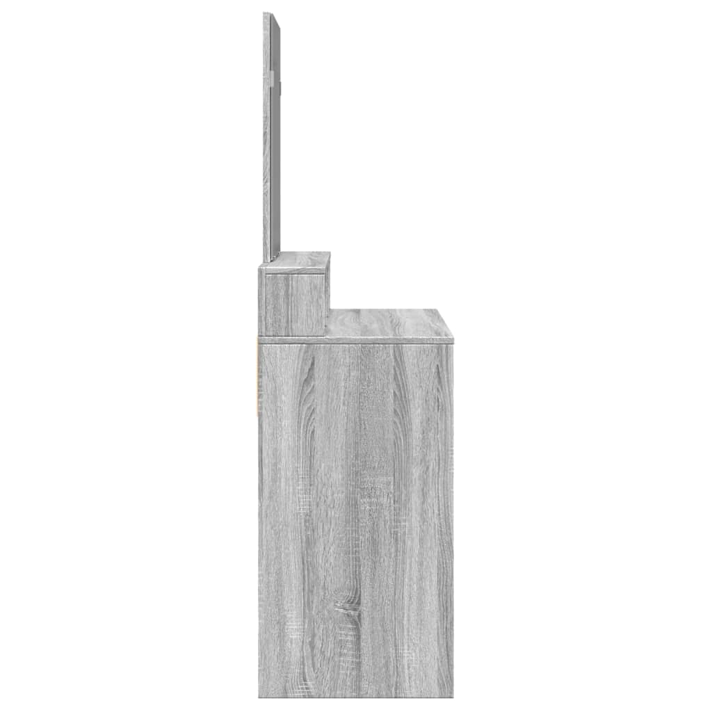 vidaXL Dressing Table with Mirror Grey Sonoma 80x41x144.5 cm 5