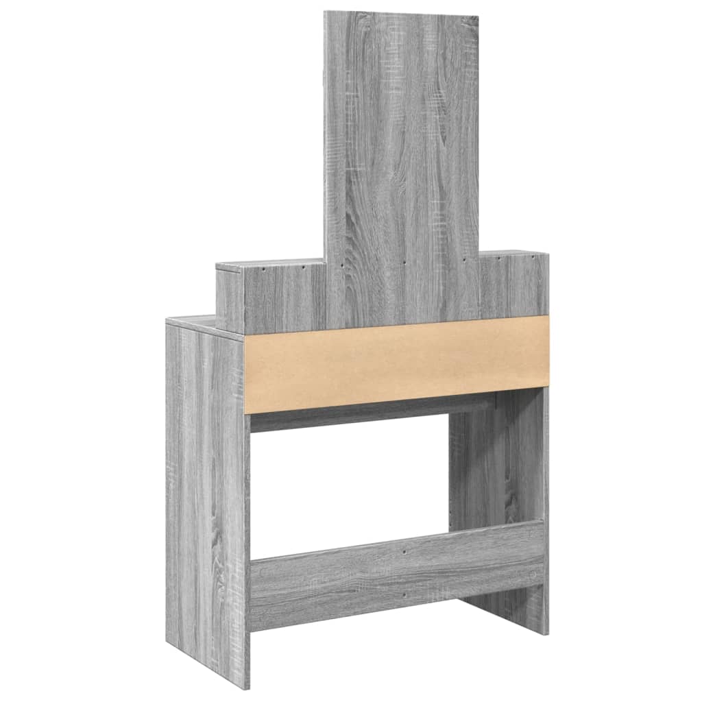 vidaXL Dressing Table with Mirror Grey Sonoma 80x41x144.5 cm 6