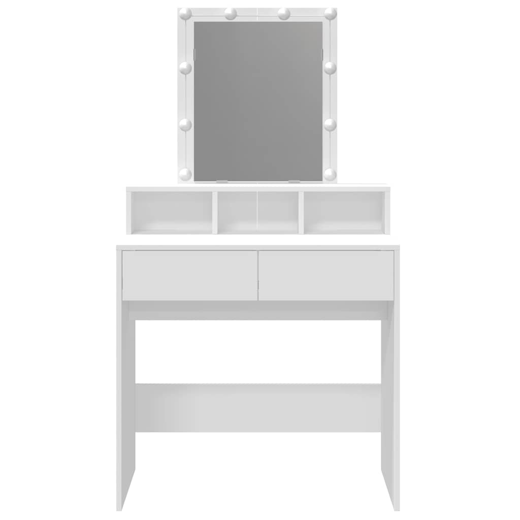 vidaXL Dressing Table with LED White 80x41x144.5 cm 5