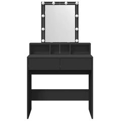 vidaXL Dressing Table with LED Black 80x41x144.5 cm 5