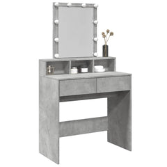 vidaXL Dressing Table with LED Concrete Grey 80x41x144.5 cm 4
