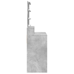 vidaXL Dressing Table with LED Concrete Grey 80x41x144.5 cm 6
