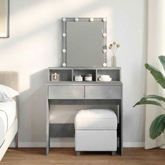 vidaXL Dressing Table with LED Concrete Grey 80x41x144.5 cm 1