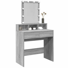vidaXL Dressing Table with LED Grey Sonoma 80x41x144.5 cm 4