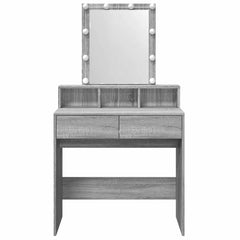 vidaXL Dressing Table with LED Grey Sonoma 80x41x144.5 cm 5