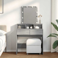 vidaXL Dressing Table with LED Grey Sonoma 80x41x144.5 cm 1