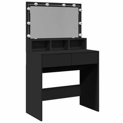 vidaXL Dressing Table with LED Black 80x41x134.5 cm 2