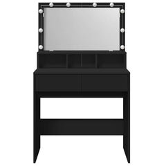 vidaXL Dressing Table with LED Black 80x41x134.5 cm 5