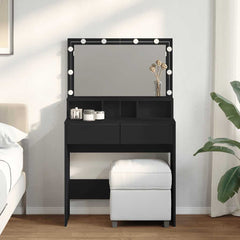 vidaXL Dressing Table with LED Black 80x41x134.5 cm 1