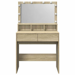 vidaXL Dressing Table with LED Sonoma Oak 80x41x134.5 cm 5