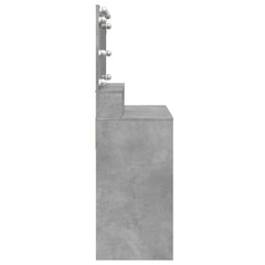vidaXL Dressing Table with LED Concrete Grey 80x41x134.5 cm 6