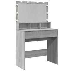 vidaXL Dressing Table with LED Grey Sonoma 80x41x134.5 cm 2