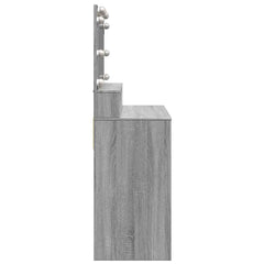 vidaXL Dressing Table with LED Grey Sonoma 80x41x134.5 cm 6