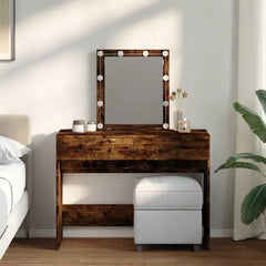 vidaXL Dressing Table with LED 100x40x130 cm