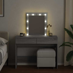 vidaXL Dressing Table with LED Grey Sonoma 100x40x130 cm 3