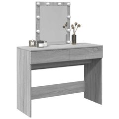vidaXL Dressing Table with LED Grey Sonoma 100x40x130 cm 4