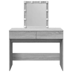 vidaXL Dressing Table with LED Grey Sonoma 100x40x130 cm 5