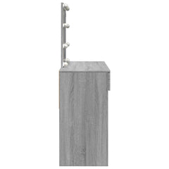 vidaXL Dressing Table with LED Grey Sonoma 100x40x130 cm 6