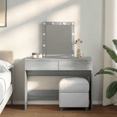 vidaXL Dressing Table with LED Grey Sonoma 100x40x130 cm 1