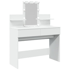 vidaXL Dressing Table with LED White 100x40x130 cm 2