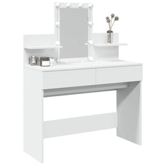vidaXL Dressing Table with LED White 100x40x130 cm 4