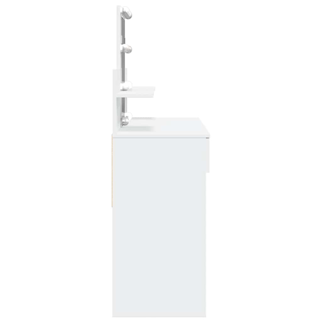 vidaXL Dressing Table with LED White 100x40x130 cm 6