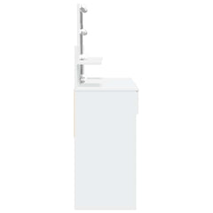 vidaXL Dressing Table with LED White 100x40x130 cm 6