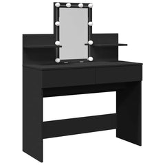 vidaXL Dressing Table with LED Black 100x40x130 cm 2