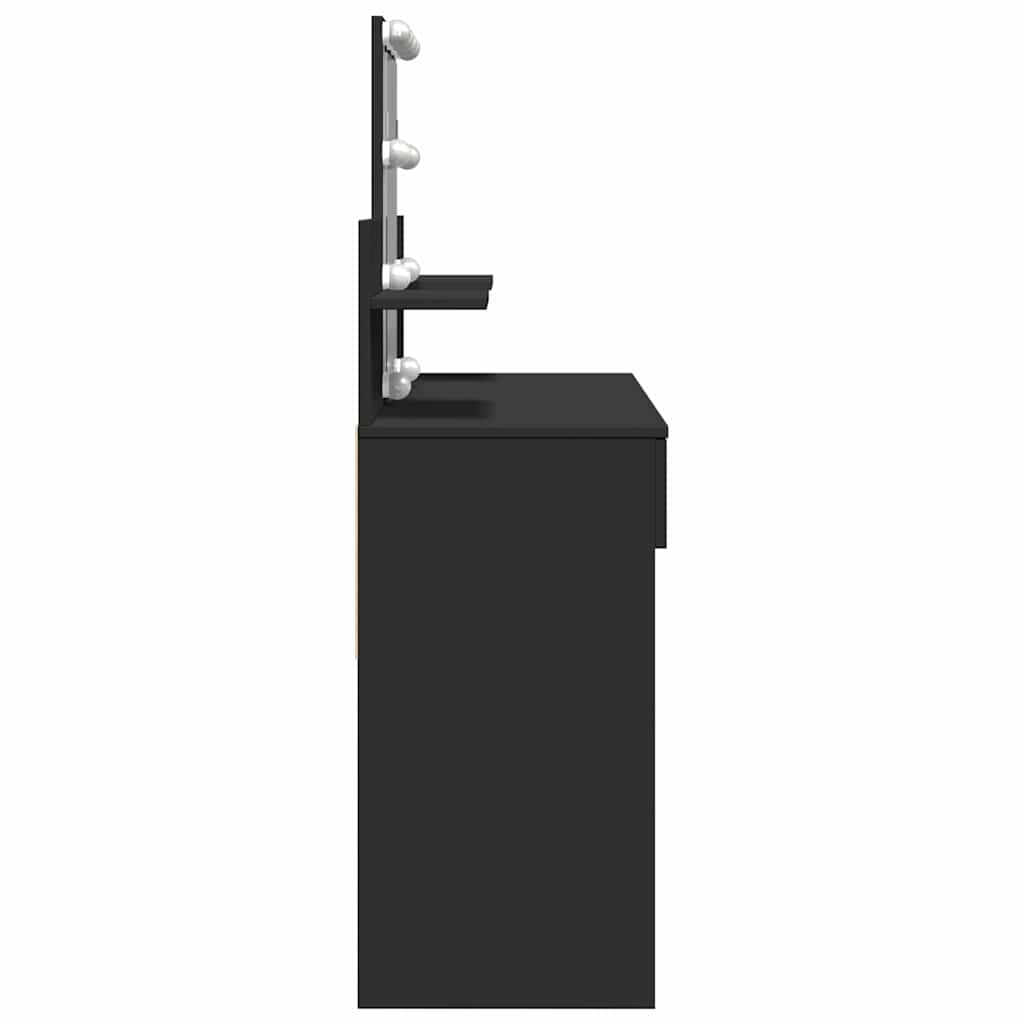 vidaXL Dressing Table with LED Black 100x40x130 cm 6