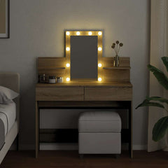 Dressing Table with LED 100x40x130 cm Sonoma oak
