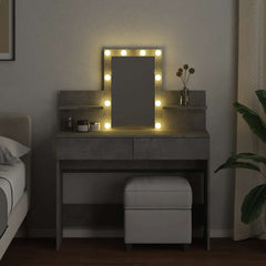 Dressing Table with LED 100x40x130 cm Concrete grey