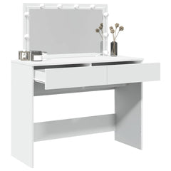 vidaXL Dressing Table with LED White 100x40x120 cm 4