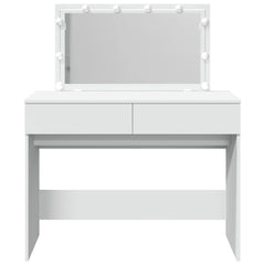 vidaXL Dressing Table with LED White 100x40x120 cm 5