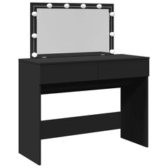 vidaXL Dressing Table with LED Black 100x40x120 cm 2