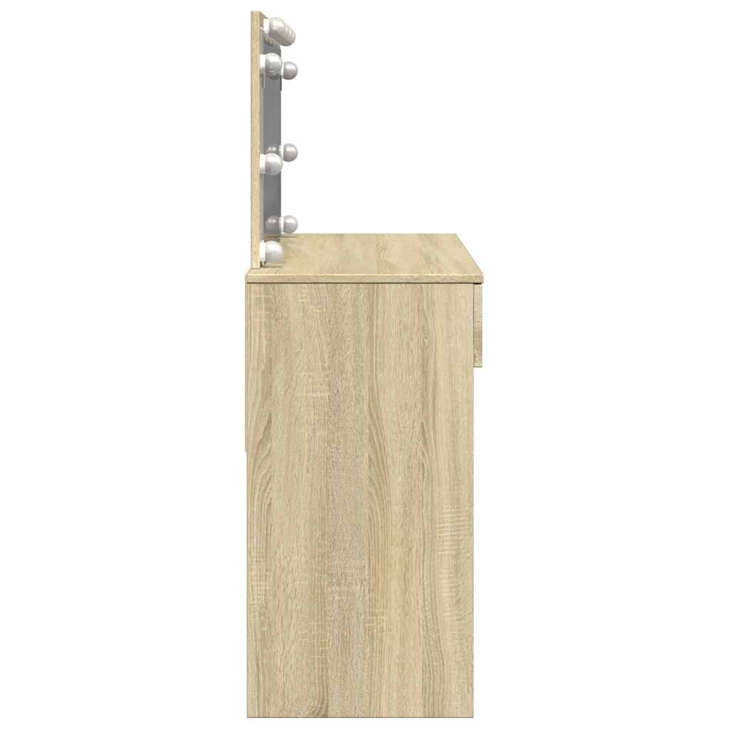 vidaXL Dressing Table with LED Sonoma Oak 100x40x120 cm 6