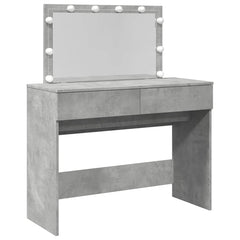 vidaXL Dressing Table with LED Concrete Grey 100x40x120 cm 2