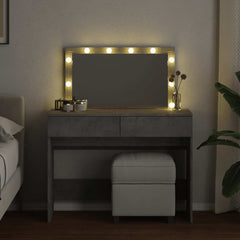 vidaXL Dressing Table with LED Concrete Grey 100x40x120 cm 3