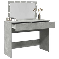 vidaXL Dressing Table with LED Concrete Grey 100x40x120 cm 4