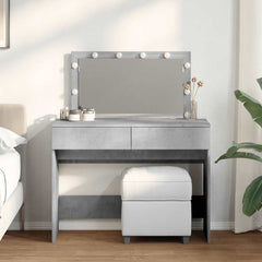 vidaXL Dressing Table with LED Concrete Grey 100x40x120 cm 1