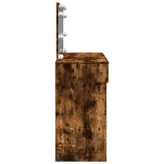 vidaXL Dressing Table with LED Smoked Oak 100x40x120 cm 6