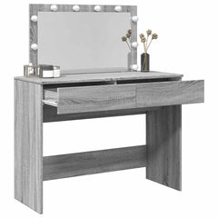 vidaXL Dressing Table with LED Grey Sonoma 100x40x120 cm 4
