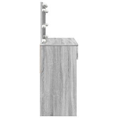 vidaXL Dressing Table with LED Grey Sonoma 100x40x120 cm 6