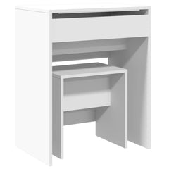 vidaXL Dressing Table and Stool White 60x40x113.5 cm 2